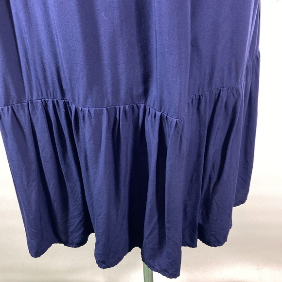 Old Navy Dress Women Size Large Navy Long Sleeve Pleat Neckline Ruffle Detail - Picture 8 of 10